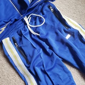 Blue Jogger Suit- Jacket and Pants- Size S Men